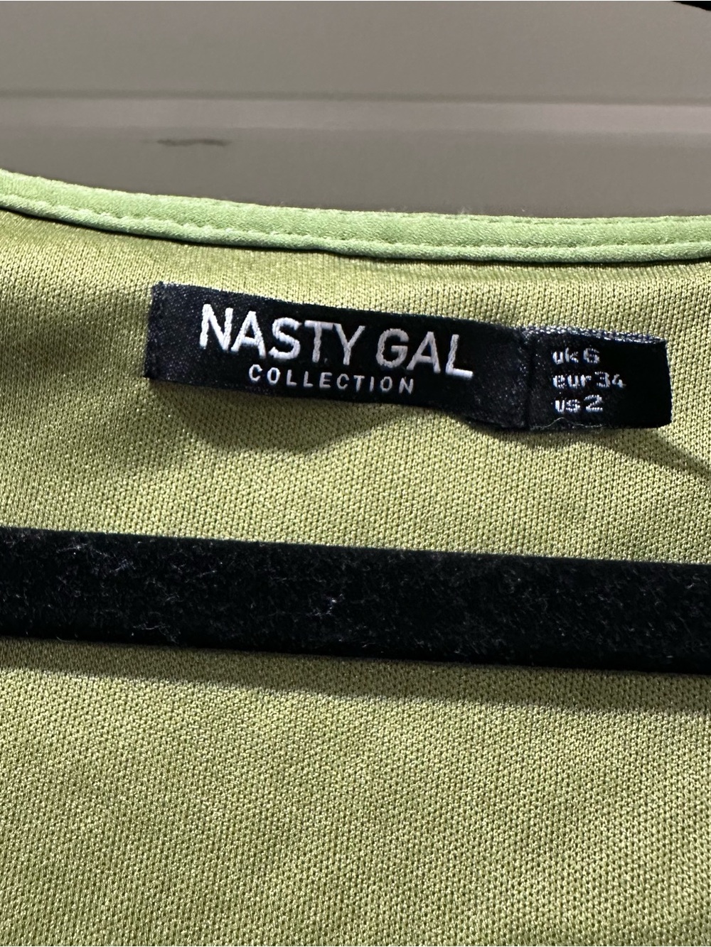 Nasty Gal Light Green Pleated Ruffle V-Neck Mini Dress - Picture 2 of 4